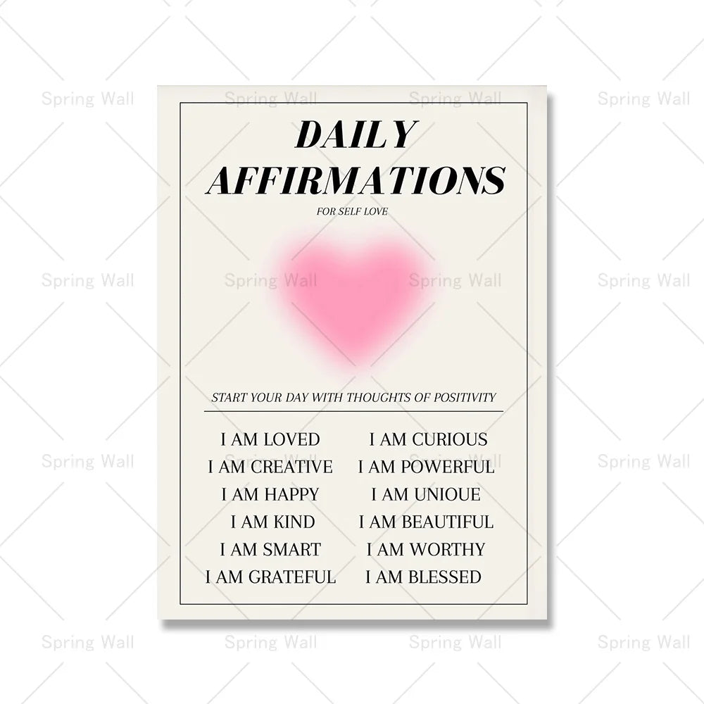 Daily Affirmation Spiritual Pink poster