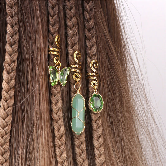 Green Crystal Butterfly Healing Reiki Hair Accessories