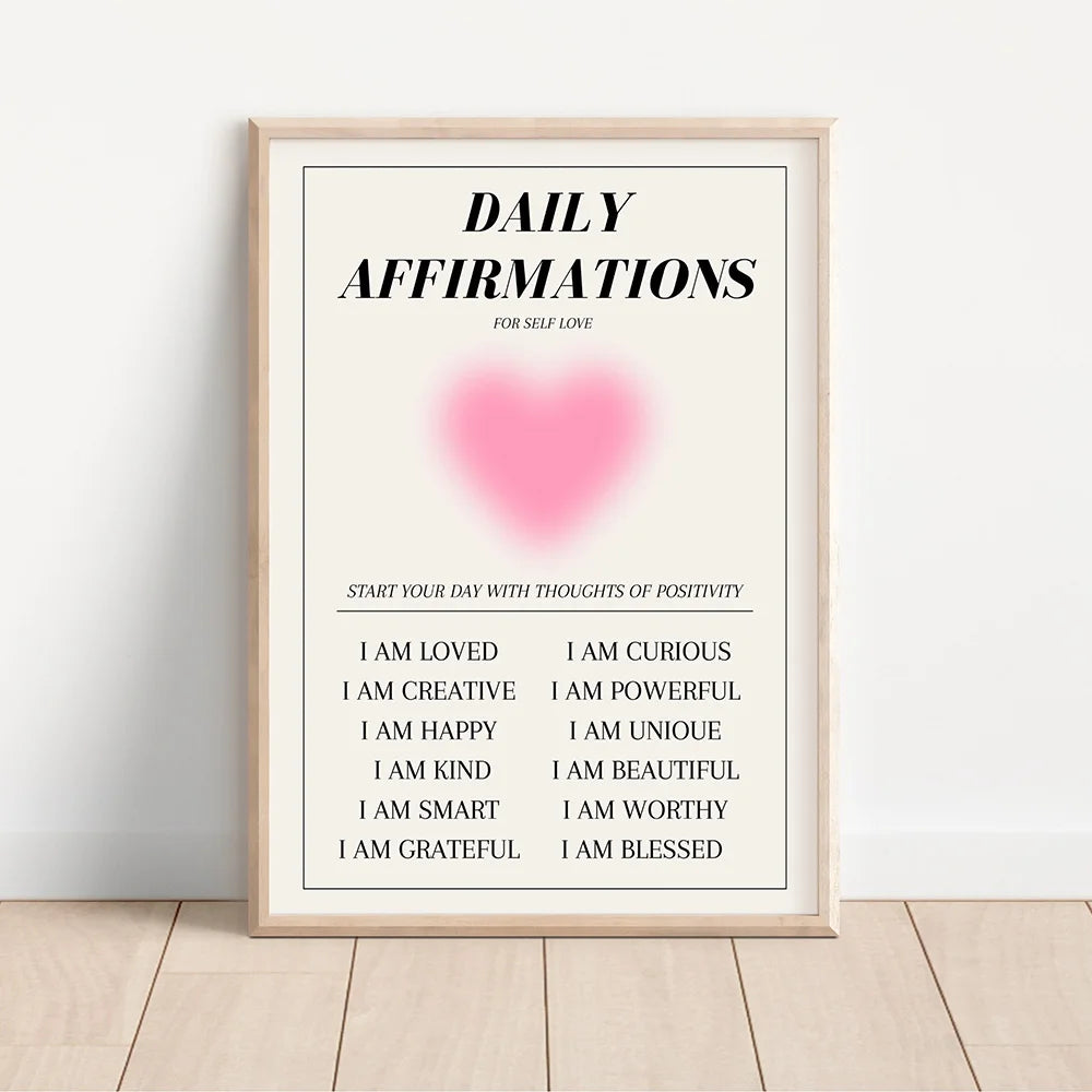 Daily Affirmation Spiritual Pink poster