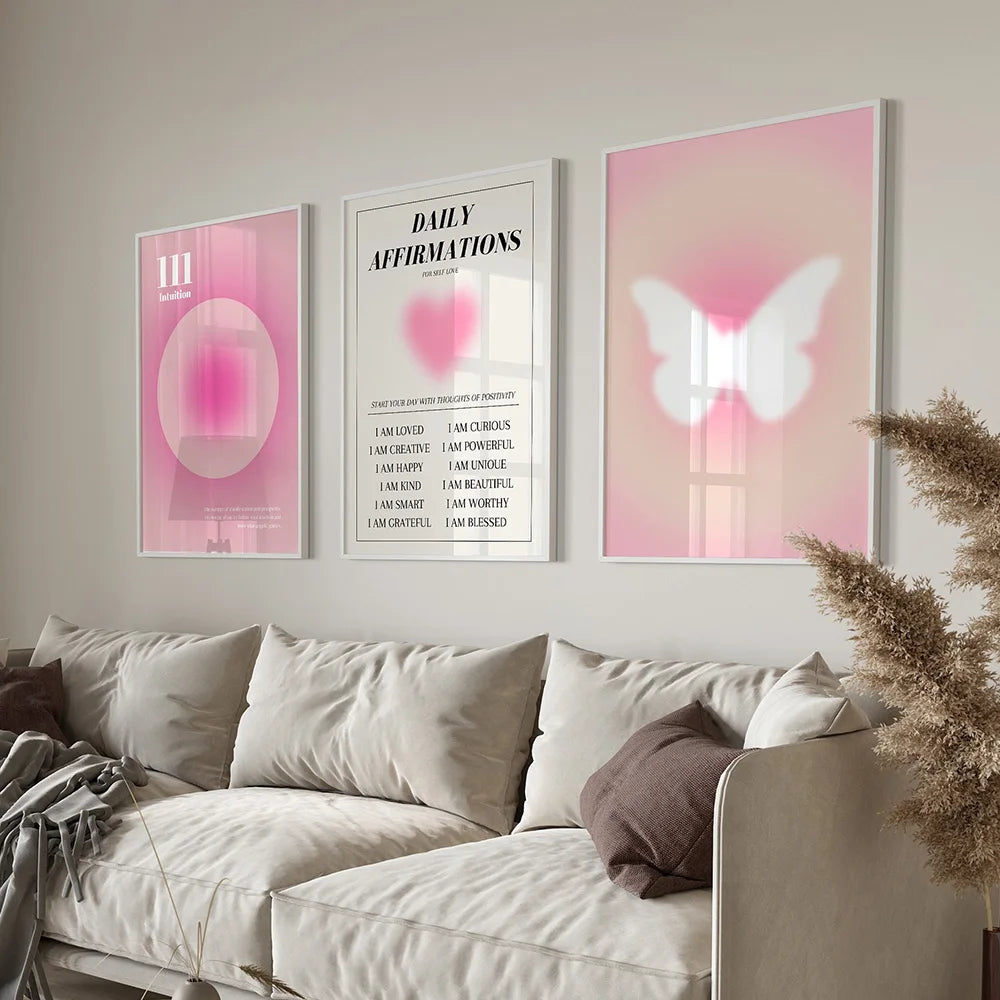 Daily Affirmation Spiritual Pink poster